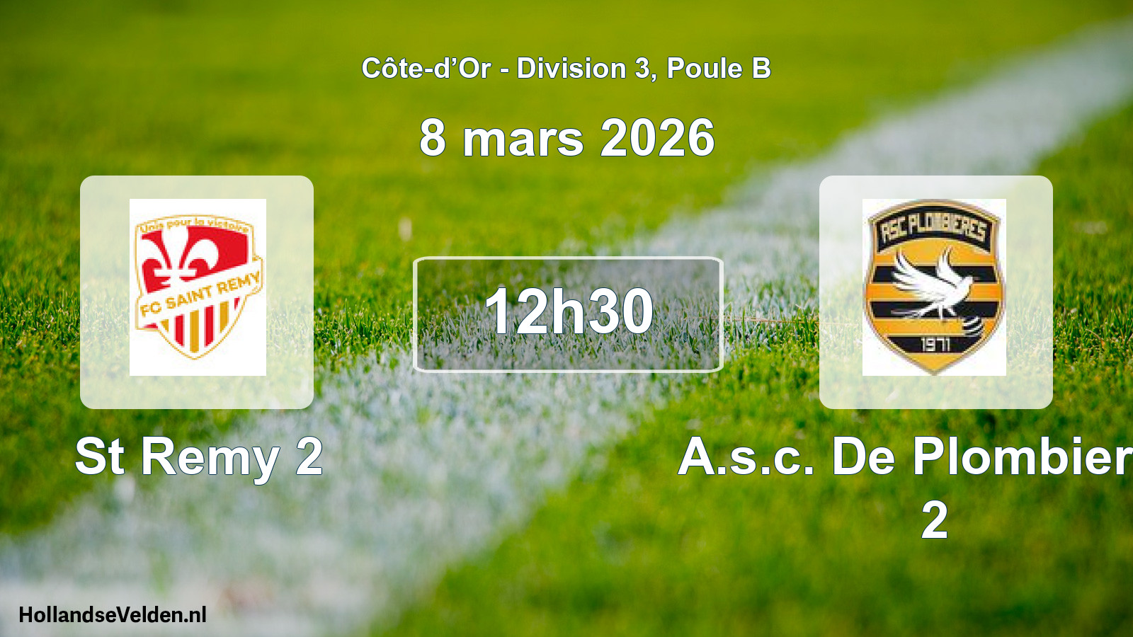 Match programmé: St Remy 2 - A.s.c. De Plombieres 2 (8 mars 2026)