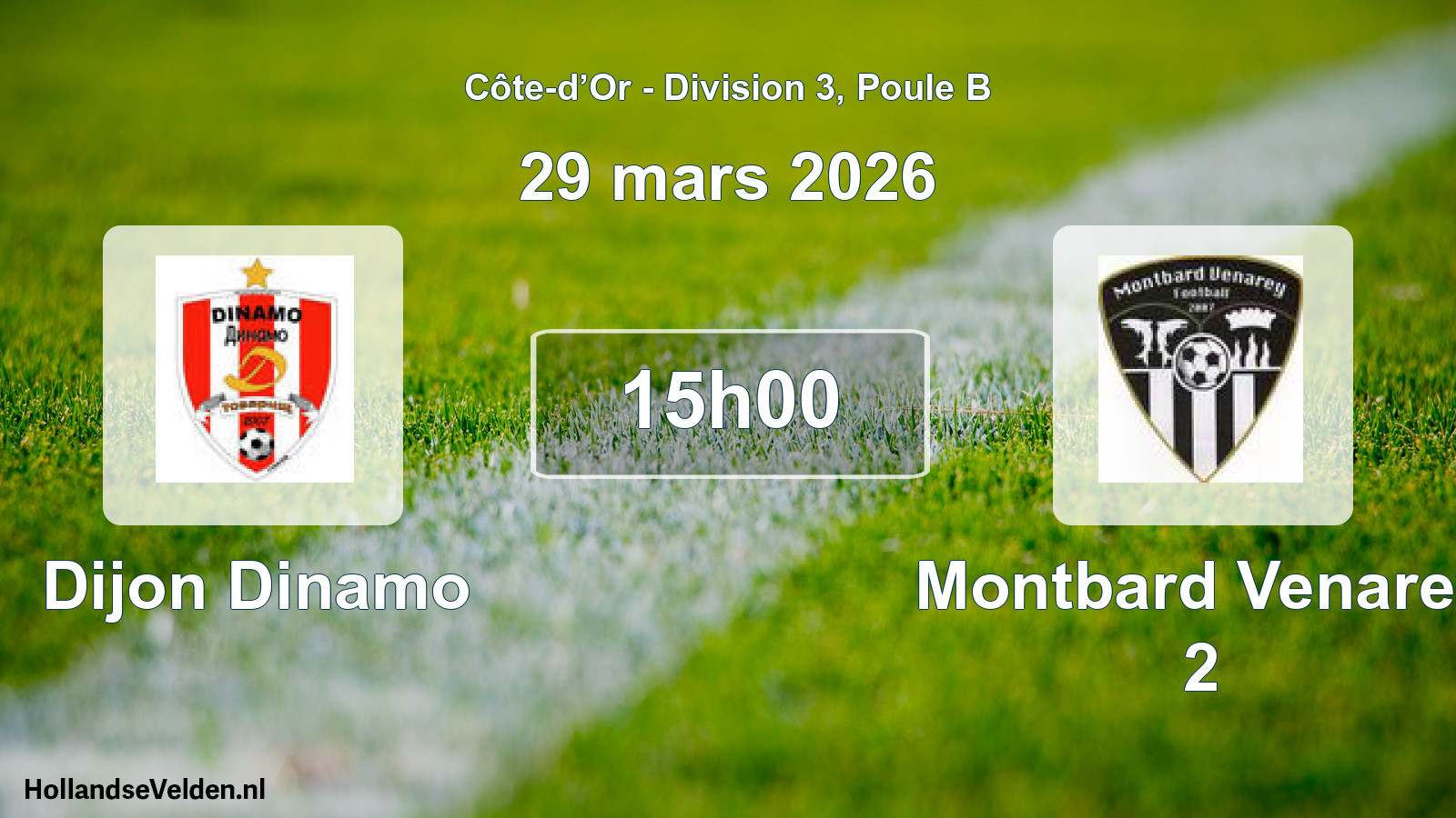 Match programmé: Dijon Dinamo - Montbard Venarey 2 (29 mars 2026)