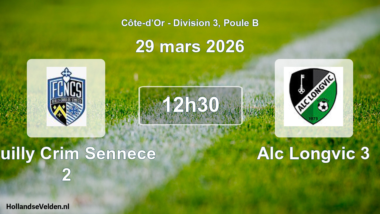Geplande wedstrijd: Neuilly Crim Sennece 2 - Alc Longvic 3 (29 maart 2026)