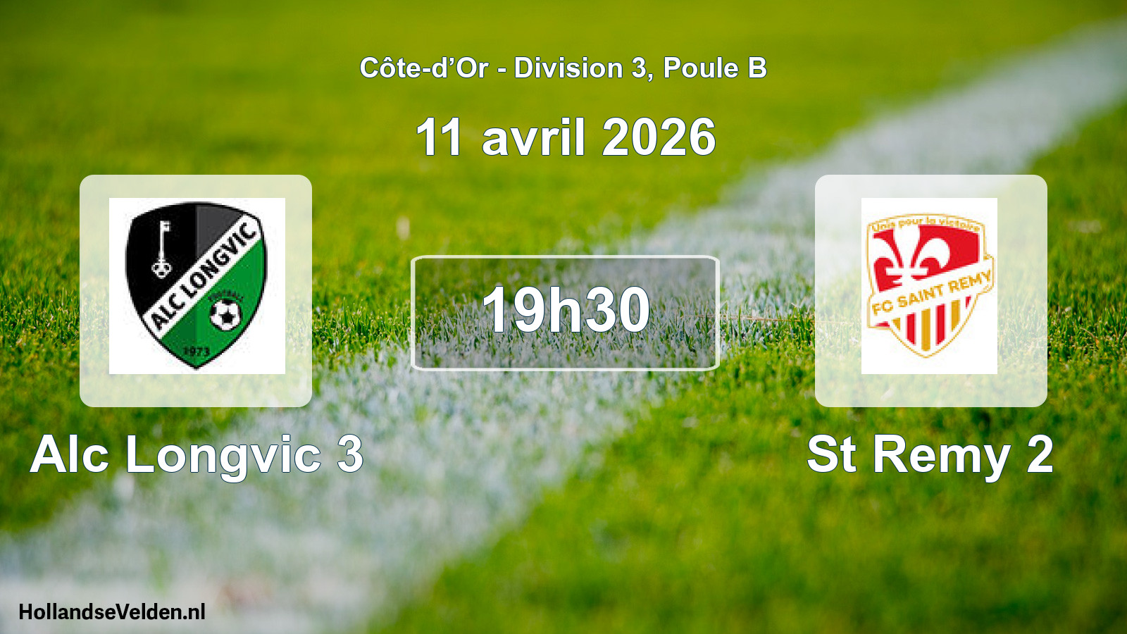 Match programmé: Alc Longvic 3 - St Remy 2 (11 avril 2026)
