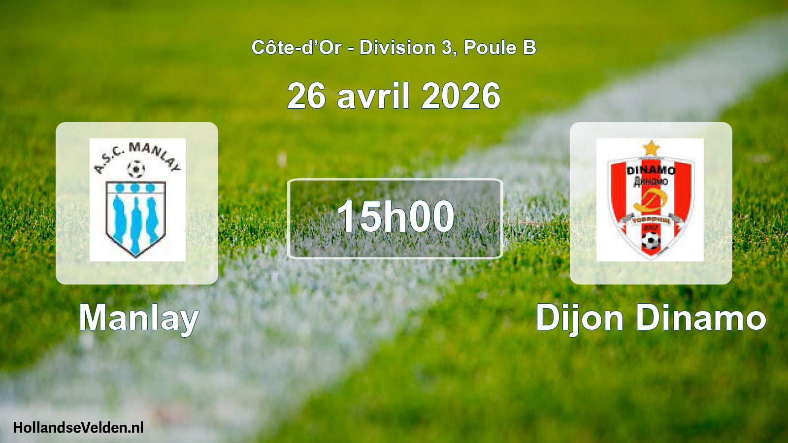 Match programmé: Manlay - Dijon Dinamo (26 avril 2026)