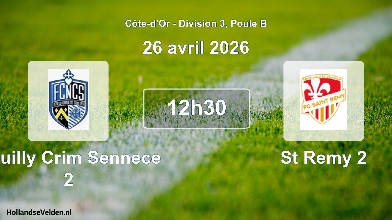 Scheduled Match: Neuilly Crim Sennece 2 - St Remy 2 (26 April 2026)
