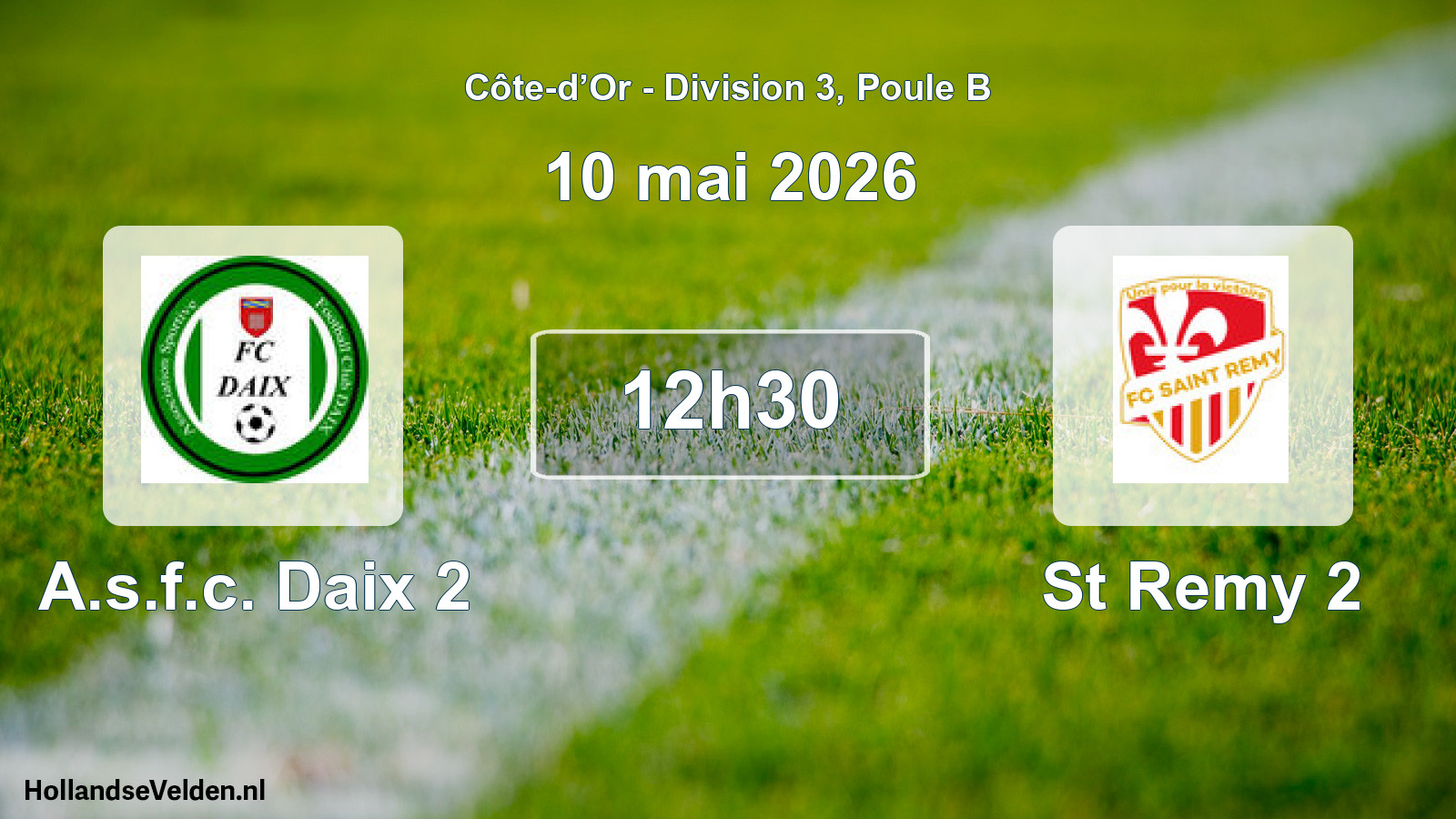 Match programmé: A.s.f.c. Daix 2 - St Remy 2 (10 mai 2026)
