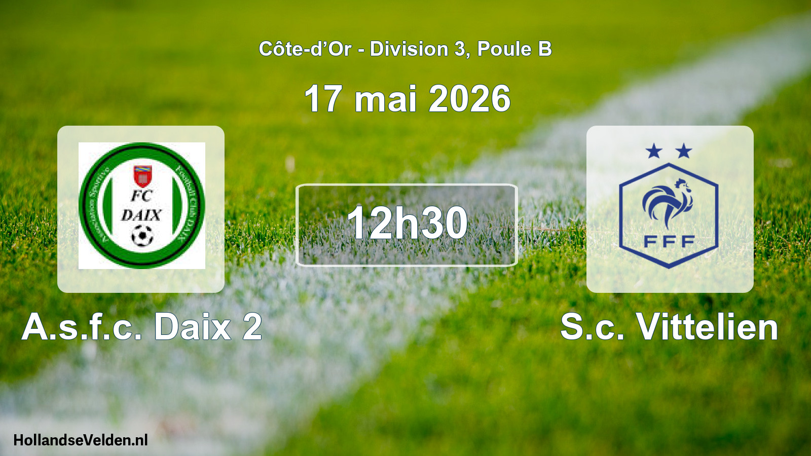Match programmé: A.s.f.c. Daix 2 - S.c. Vittelien (17 mai 2026)