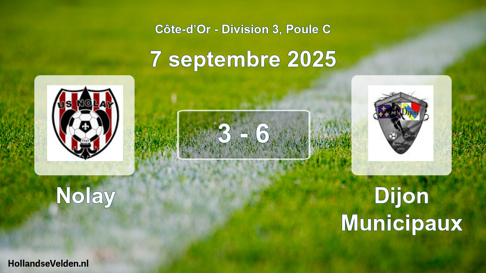 Match joué: Nolay - Dijon Municipaux 3 - 6 (7 septembre 2025)