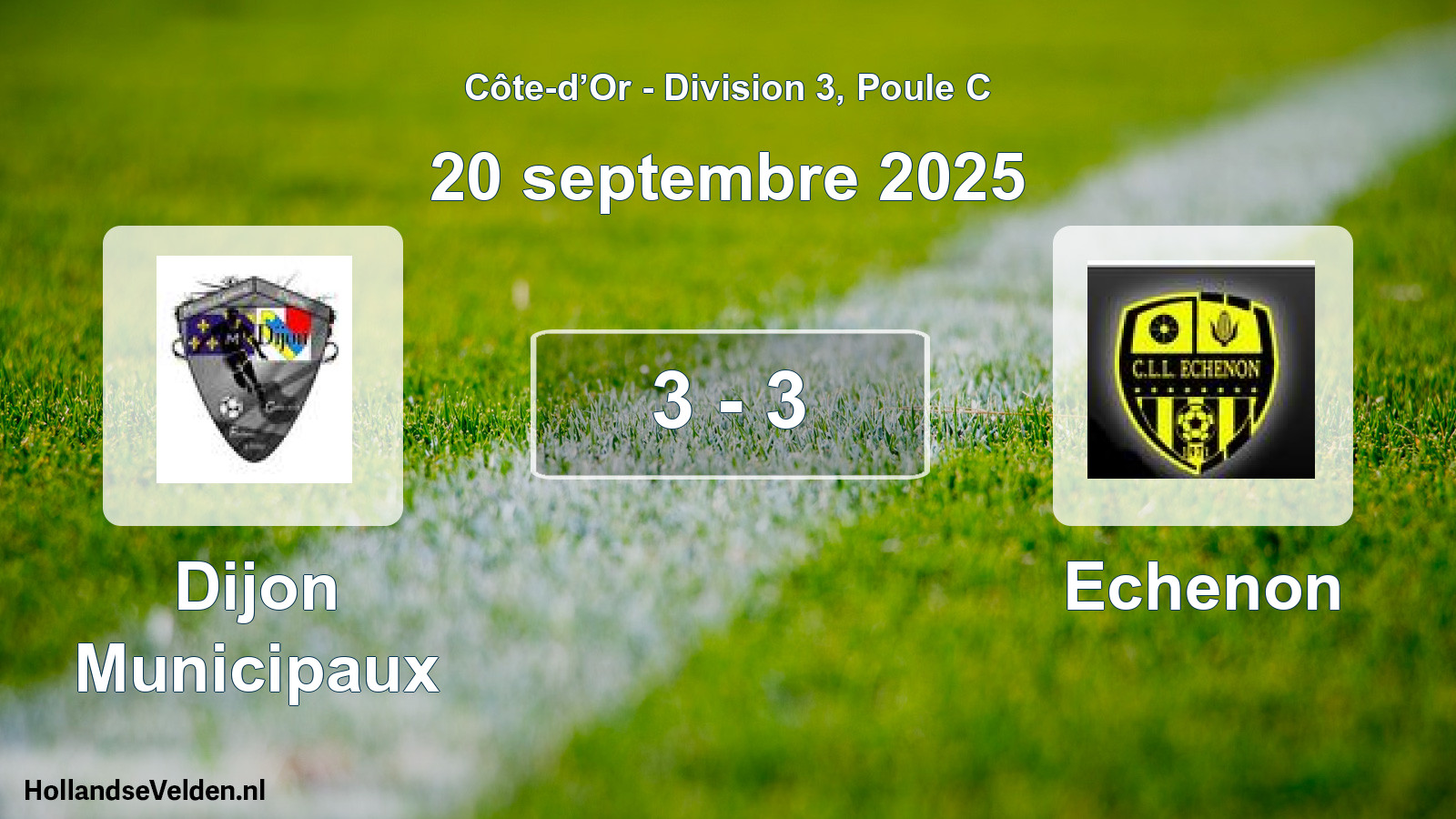 Match joué: Dijon Municipaux - Echenon 3 - 3 (20 septembre 2025)