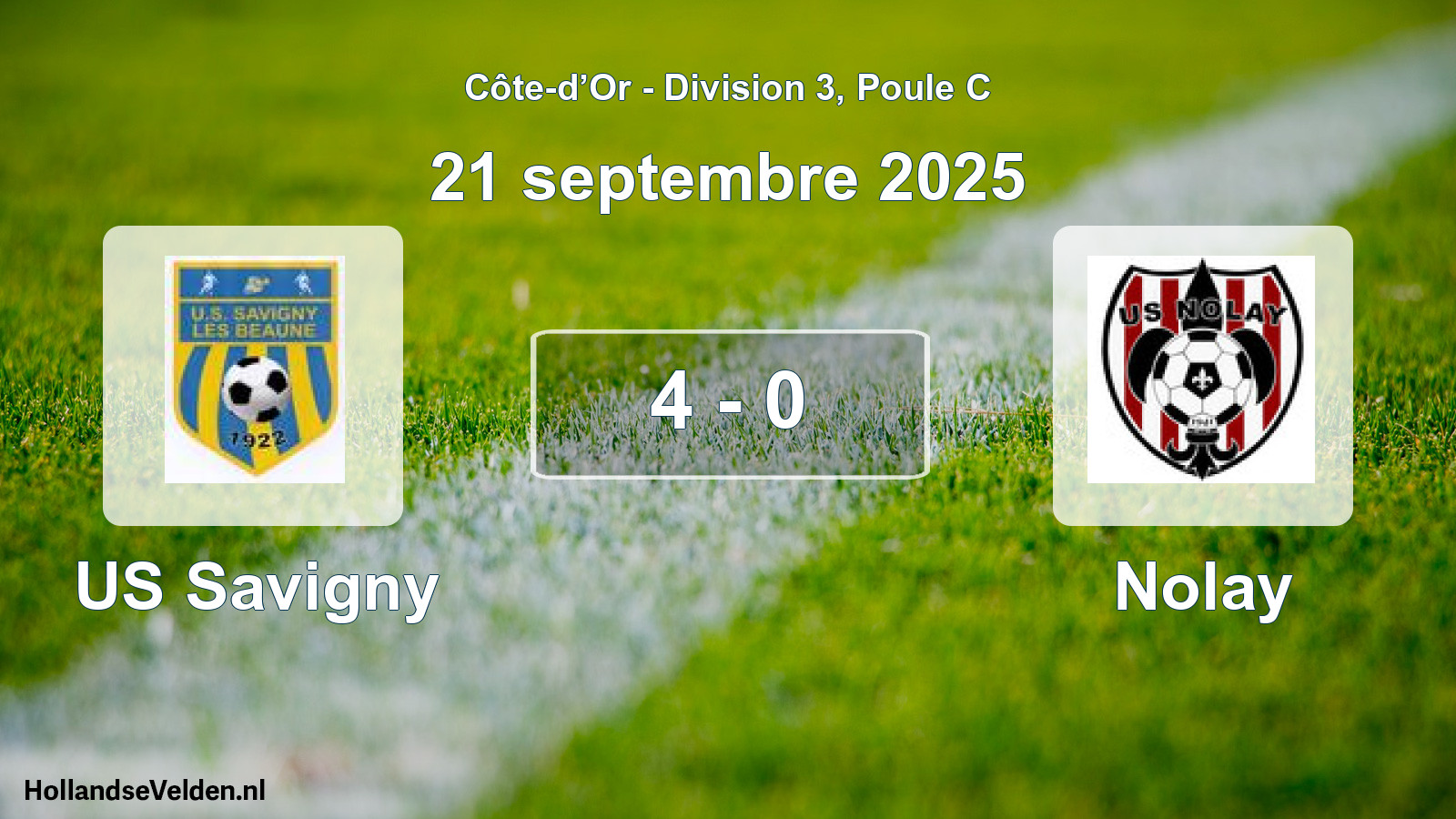 Gespeelde wedstrijd: US Savigny - Nolay 4 - 0 (21 september 2025)