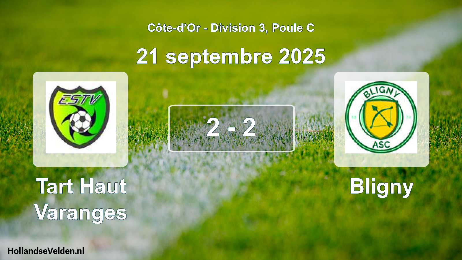 Match joué: Tart Haut Varanges - Bligny 2 - 2 (21 septembre 2025)