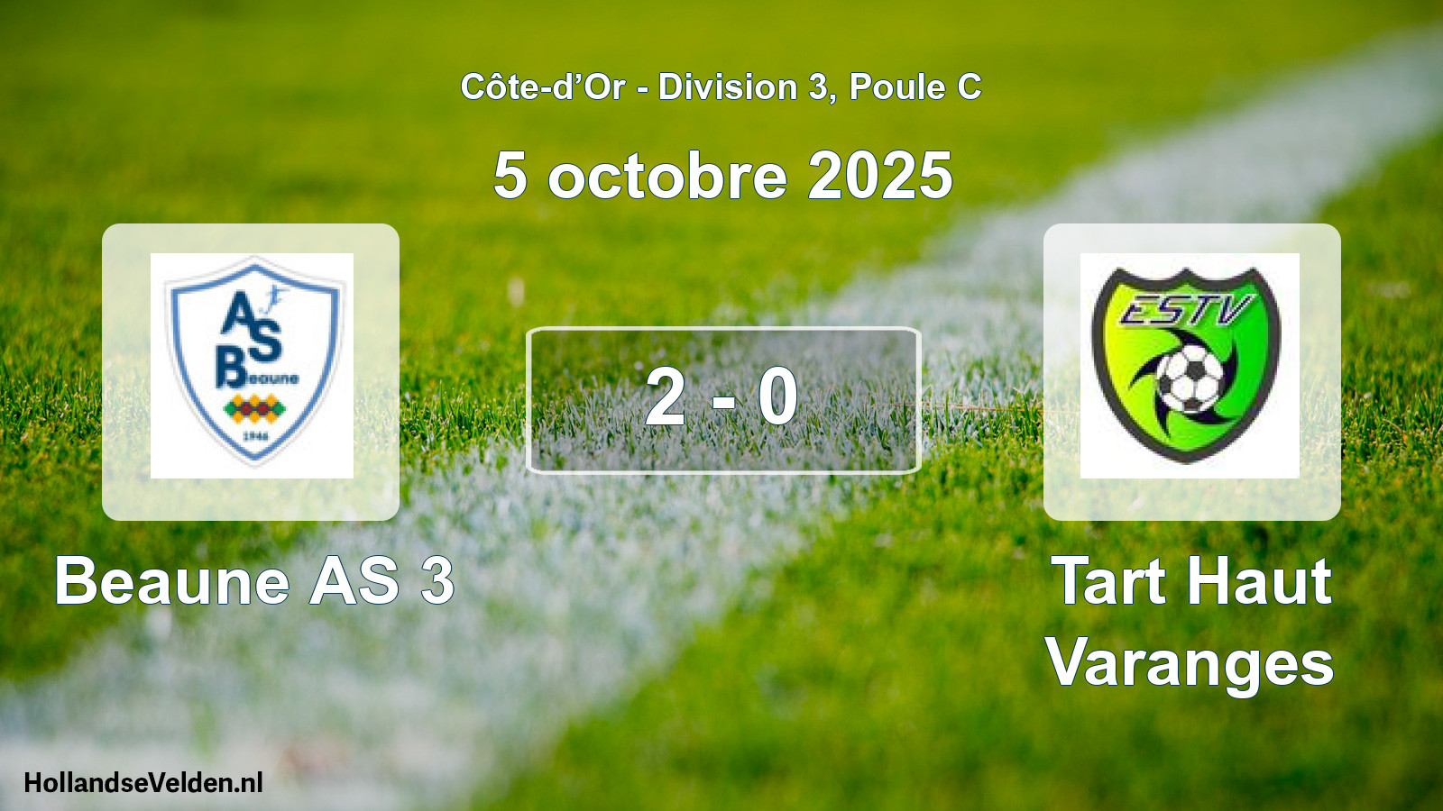 Match joué: Beaune AS 3 - Tart Haut Varanges 2 - 0 (5 octobre 2025)