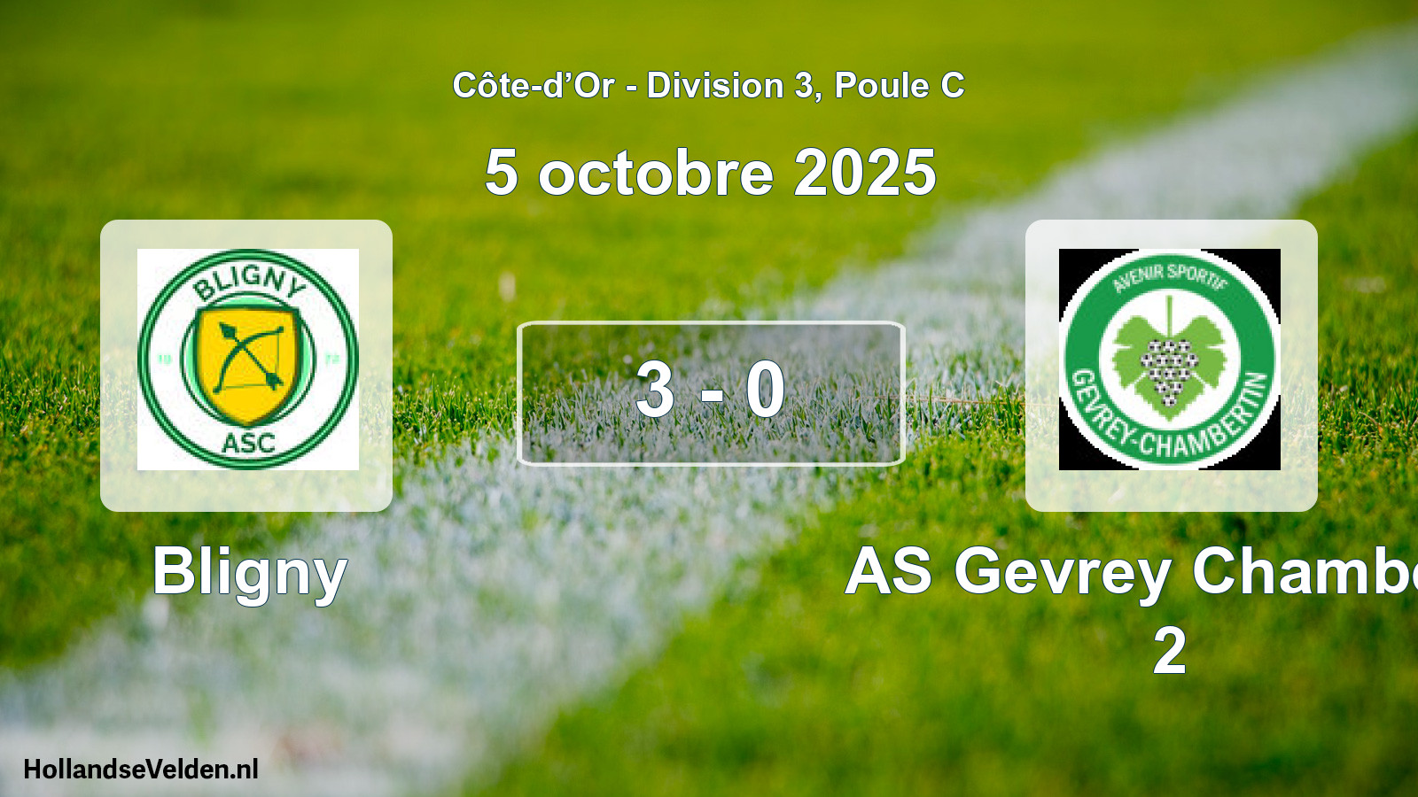 Match joué: Bligny - AS Gevrey Chambert 2 3 - 0 (5 octobre 2025)