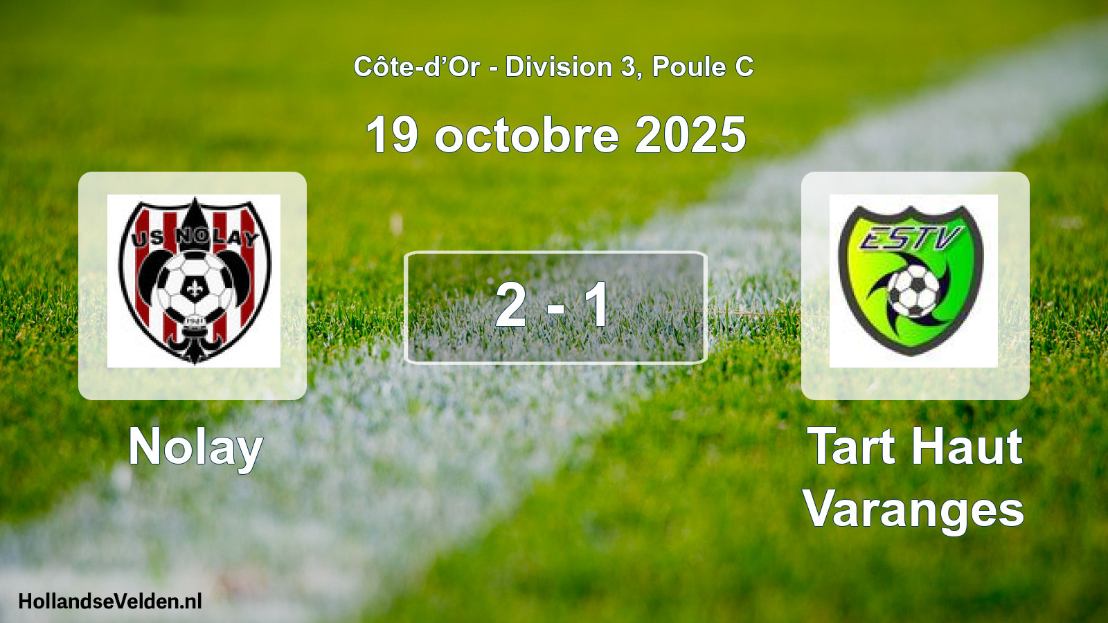 Match joué: Nolay - Tart Haut Varanges 2 - 1 (19 octobre 2025)