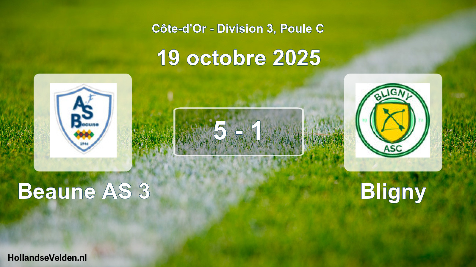 Match joué: Beaune AS 3 - Bligny 5 - 1 (19 octobre 2025)