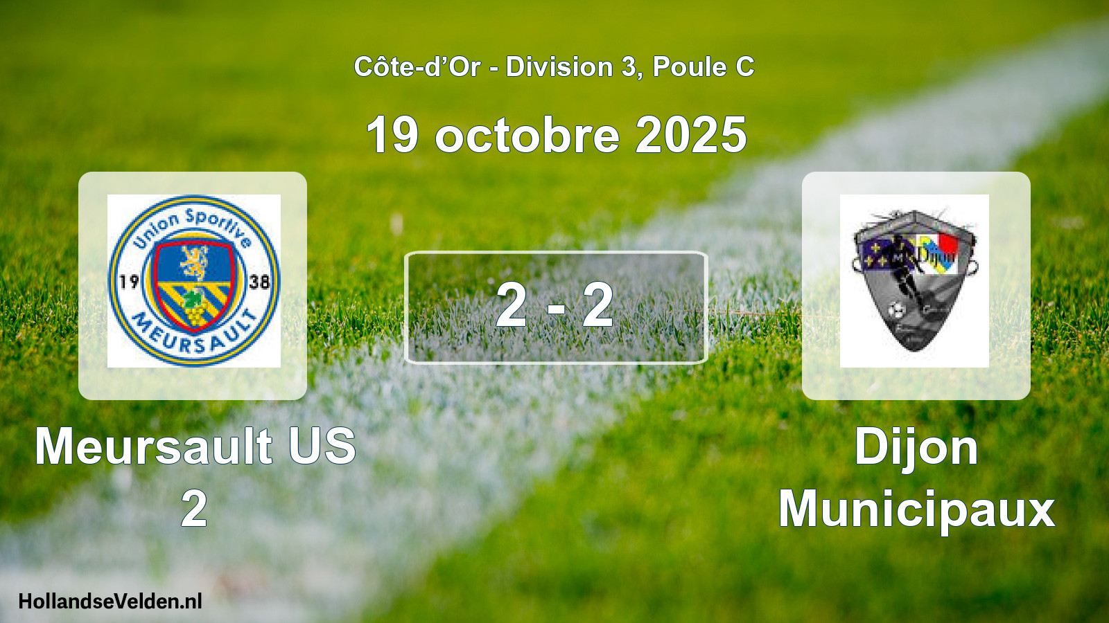 Match joué: Meursault US 2 - Dijon Municipaux 2 - 2 (19 octobre 2025)