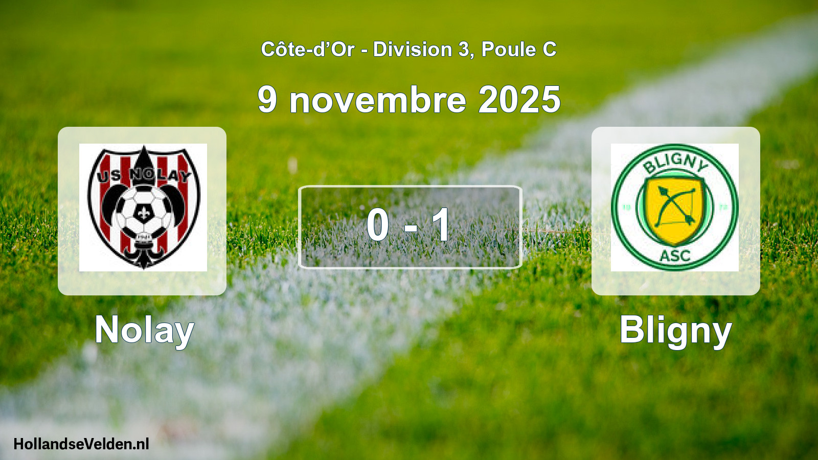 Match joué: Nolay - Bligny 0 - 1 (9 novembre 2025)