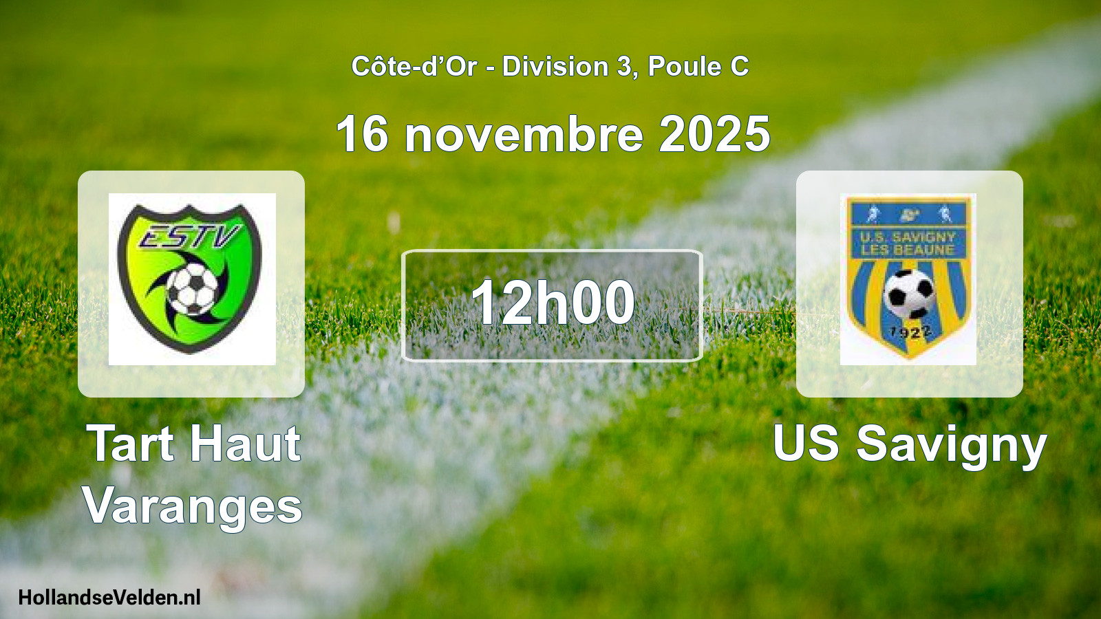 Match programmé: Tart Haut Varanges - US Savigny (16 novembre 2025)