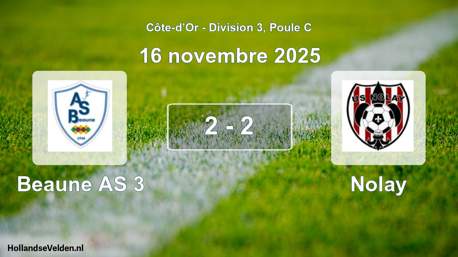Match joué: Beaune AS 3 - Nolay 2 - 2 (16 novembre 2025)