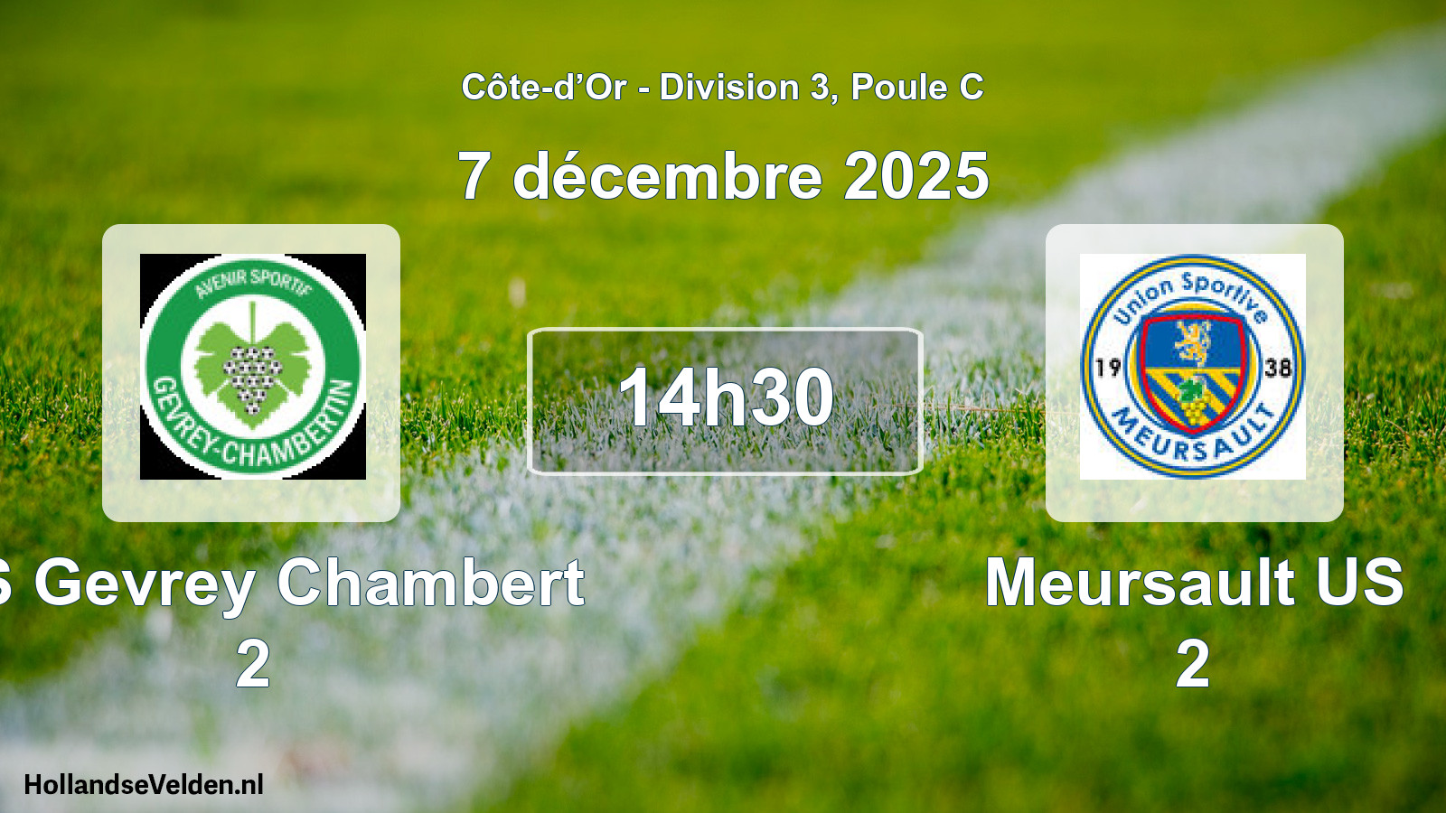 Match programmé: AS Gevrey Chambert 2 - Meursault US 2 (7 décembre 2025)