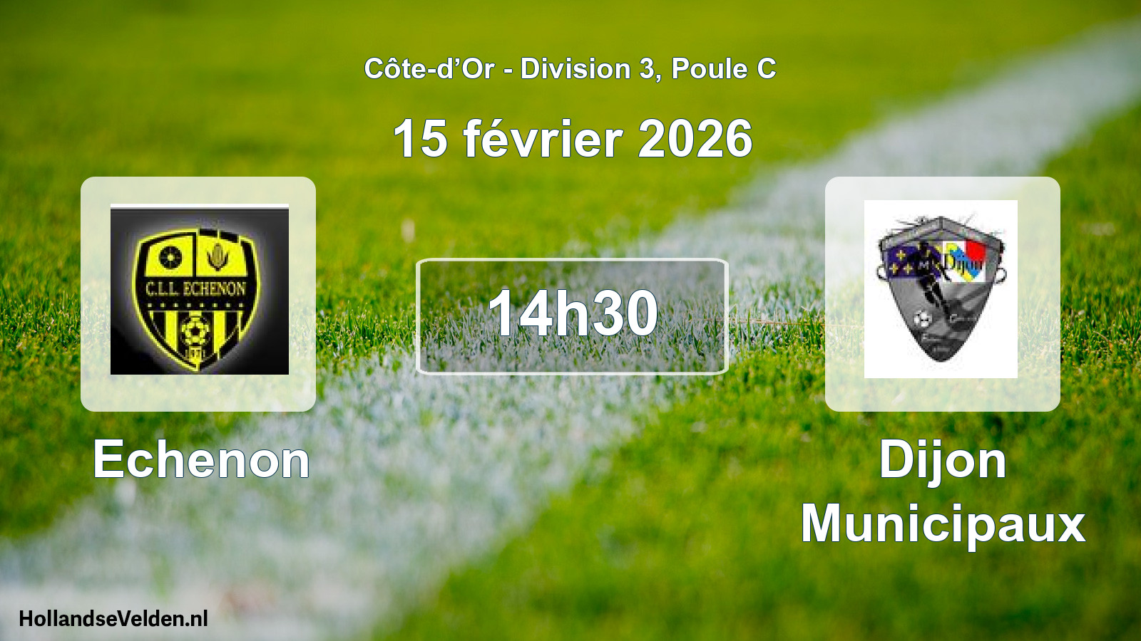 Match programmé: Echenon - Dijon Municipaux (15 février 2026)