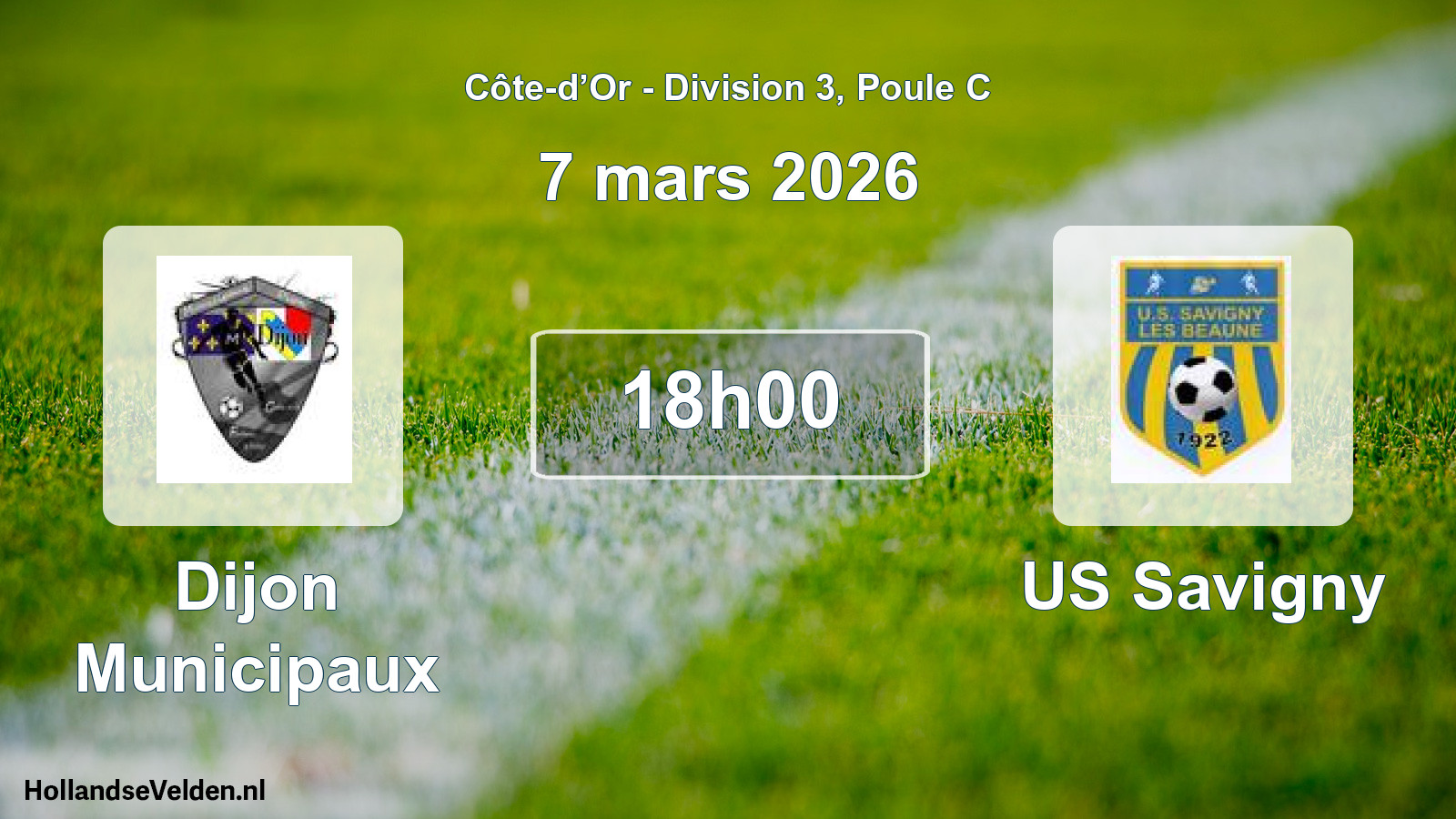 Match programmé: Dijon Municipaux - US Savigny (7 mars 2026)