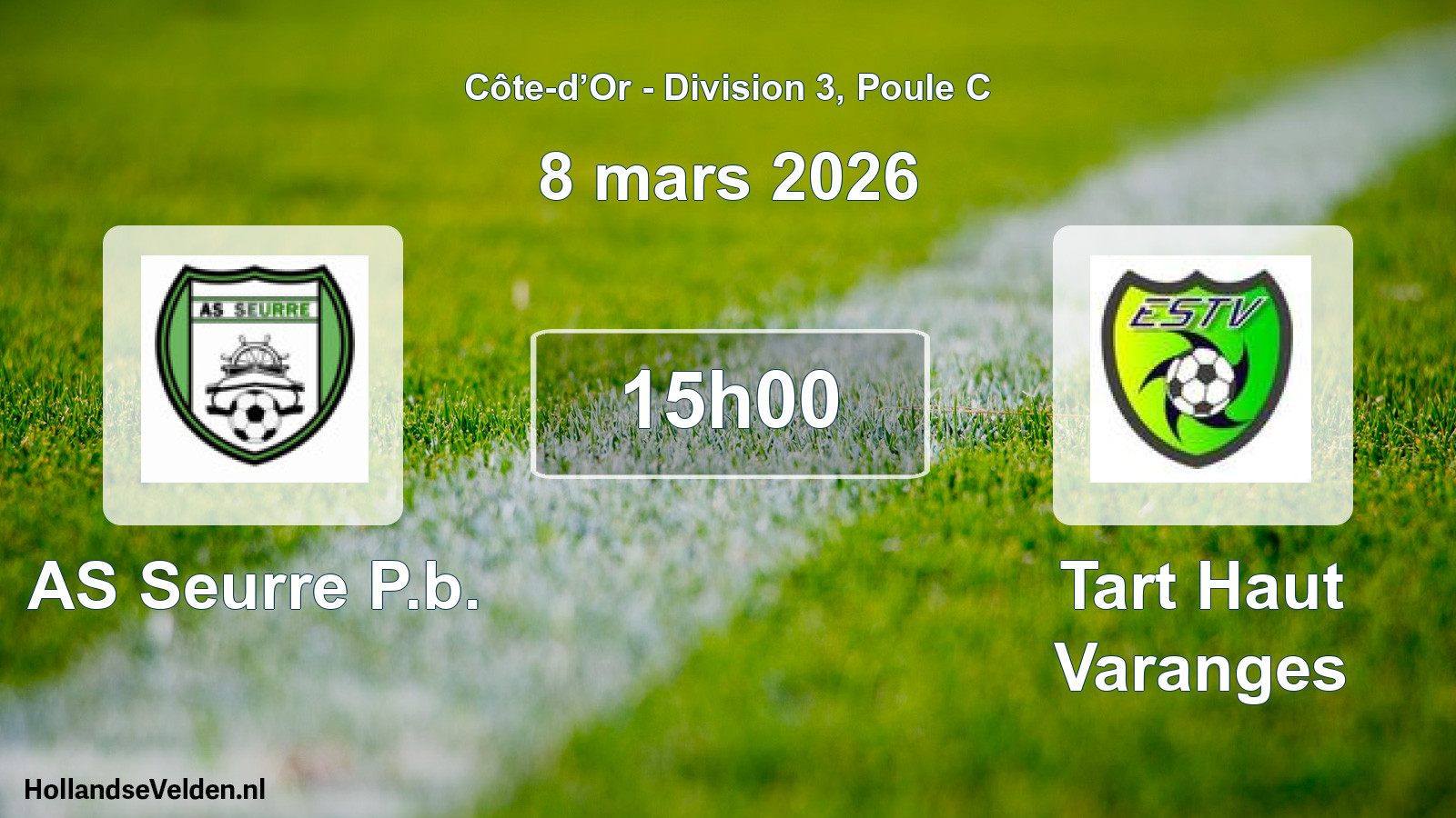 Match programmé: AS Seurre P.b. - Tart Haut Varanges (8 mars 2026)