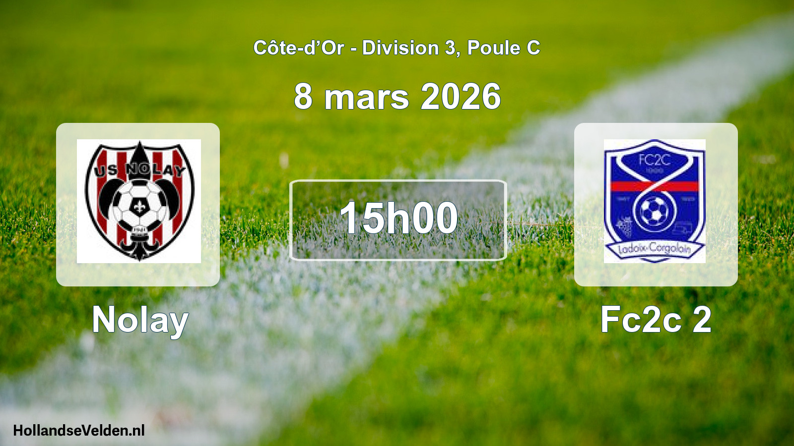 Match programmé: Nolay - Fc2c 2 (8 mars 2026)