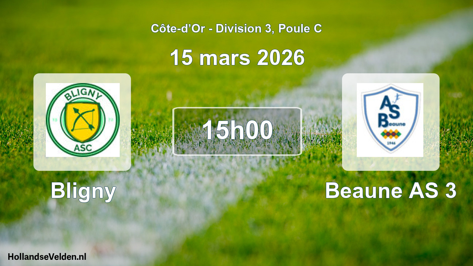 Match programmé: Bligny - Beaune AS 3 (15 mars 2026)