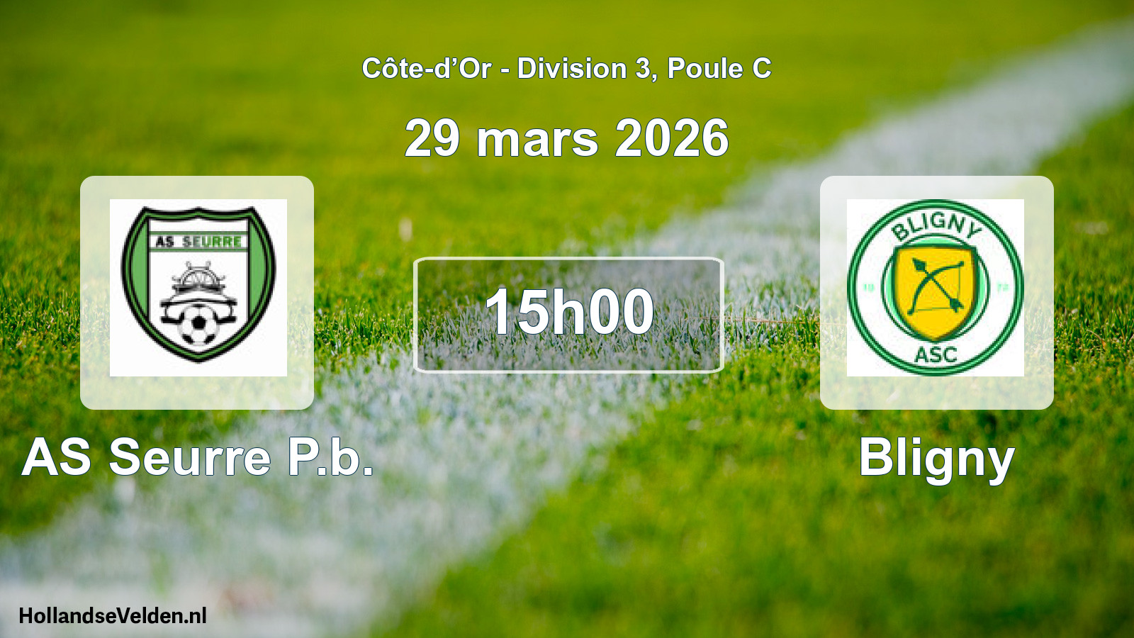 Match programmé: AS Seurre P.b. - Bligny (29 mars 2026)