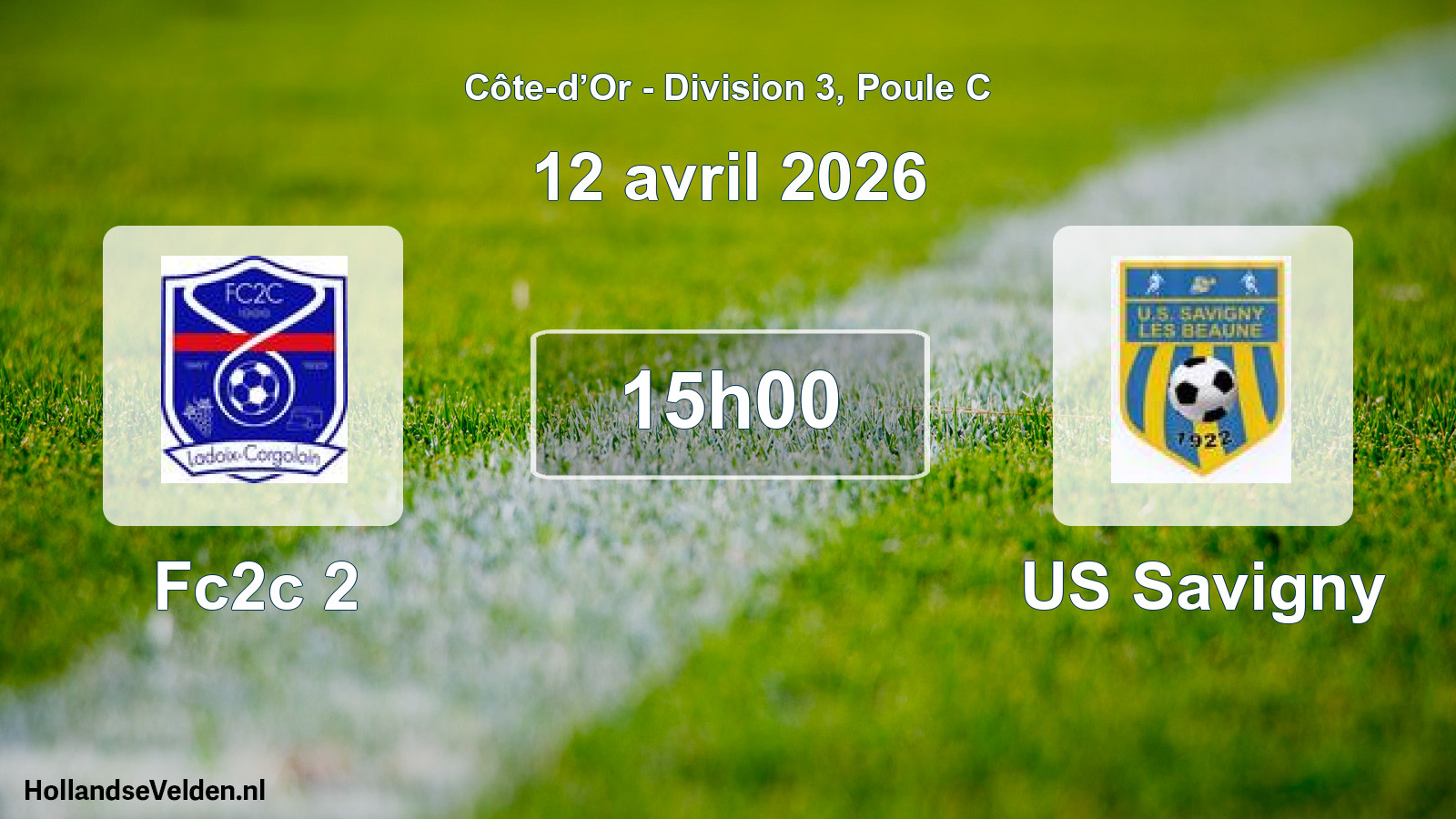 Match programmé: Fc2c 2 - US Savigny (12 avril 2026)