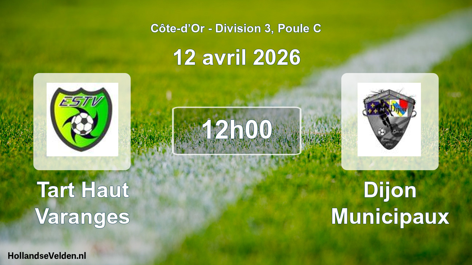 Match programmé: Tart Haut Varanges - Dijon Municipaux (12 avril 2026)