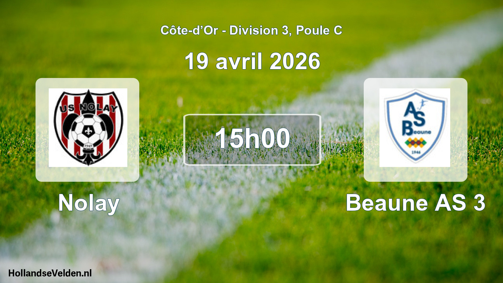 Match programmé: Nolay - Beaune AS 3 (19 avril 2026)
