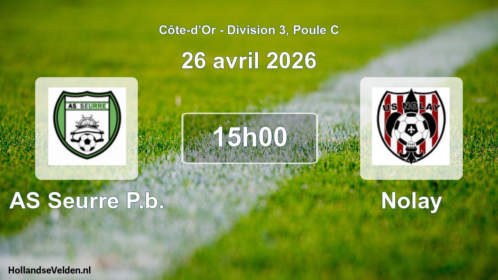 Geplande wedstrijd: AS Seurre P.b. - Nolay (26 april 2026)