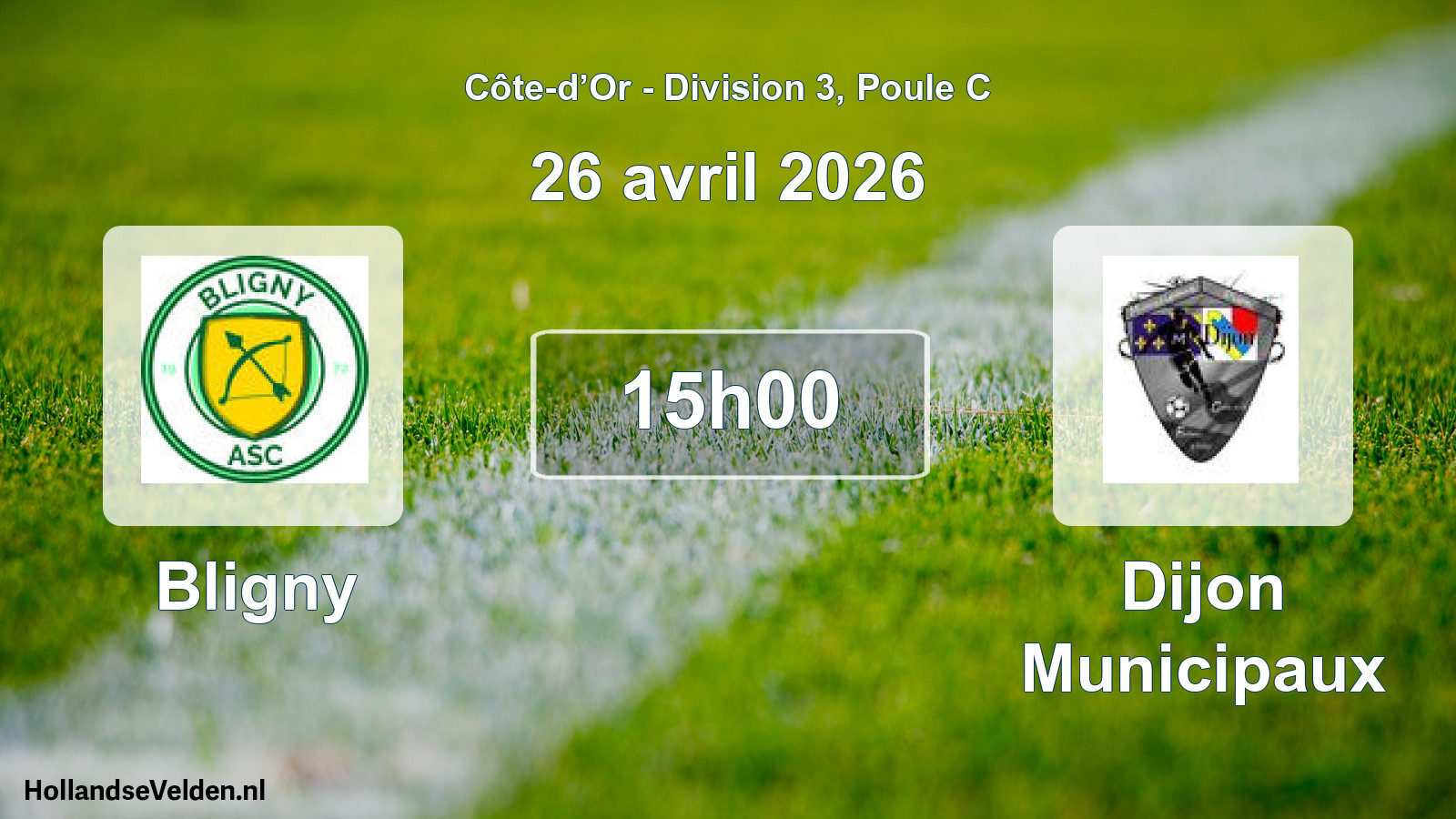 Match programmé: Bligny - Dijon Municipaux (26 avril 2026)