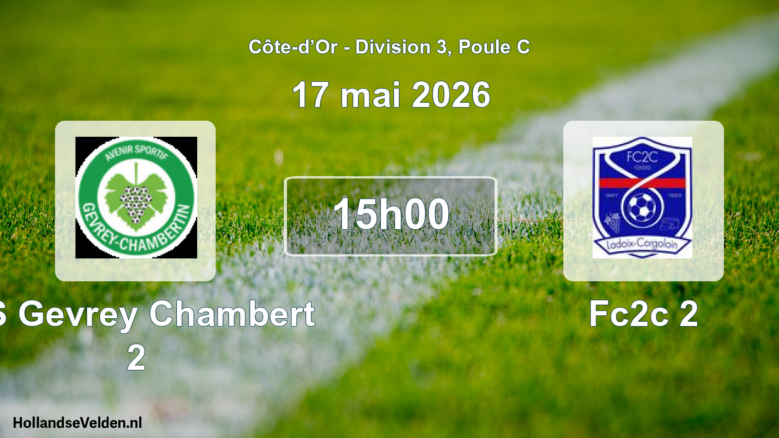 Match programmé: AS Gevrey Chambert 2 - Fc2c 2 (17 mai 2026)
