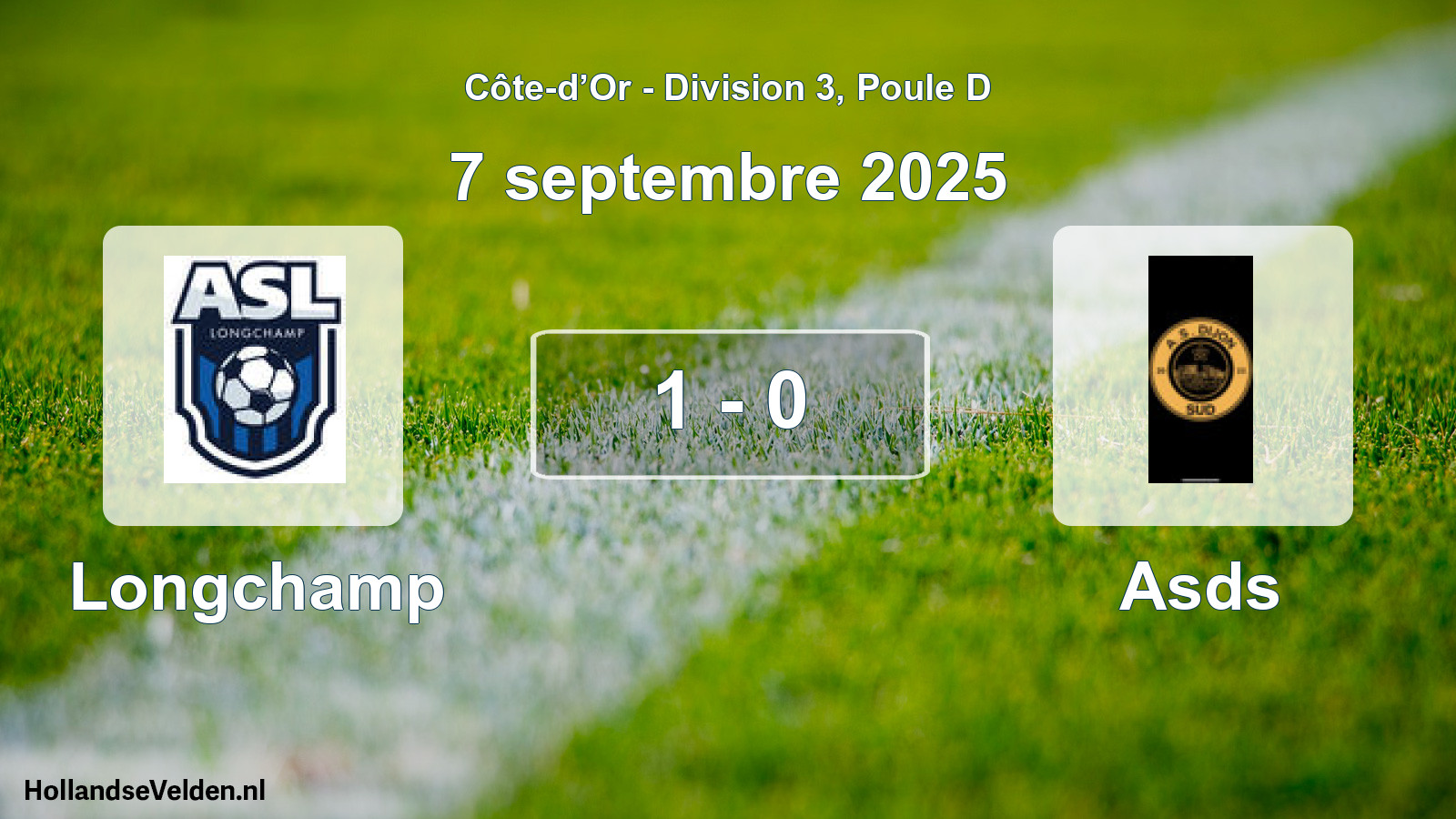 Total number of matches played: Longchamp - Asds 1 - 0 (7 September 2025)