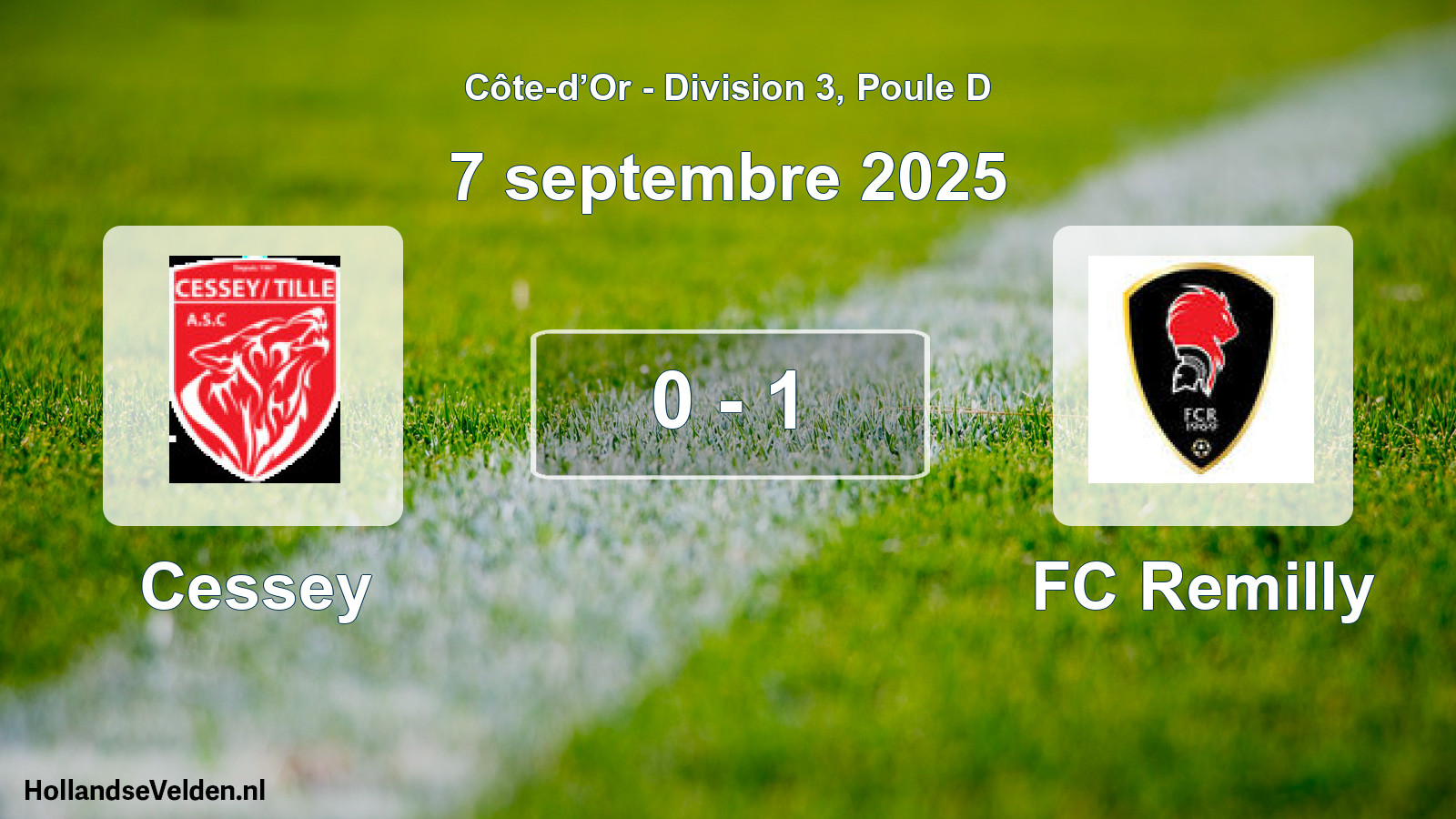 Total number of matches played: Cessey - FC Remilly 0 - 1 (7 September 2025)