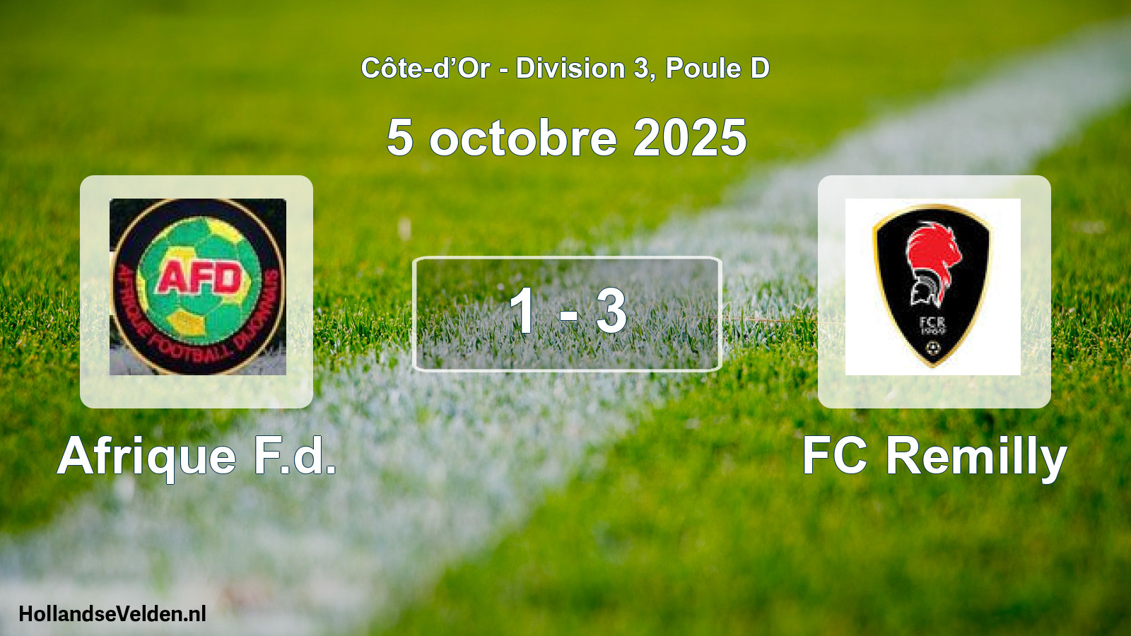 Match joué: Afrique F.d. - FC Remilly 1 - 3 (5 octobre 2025)