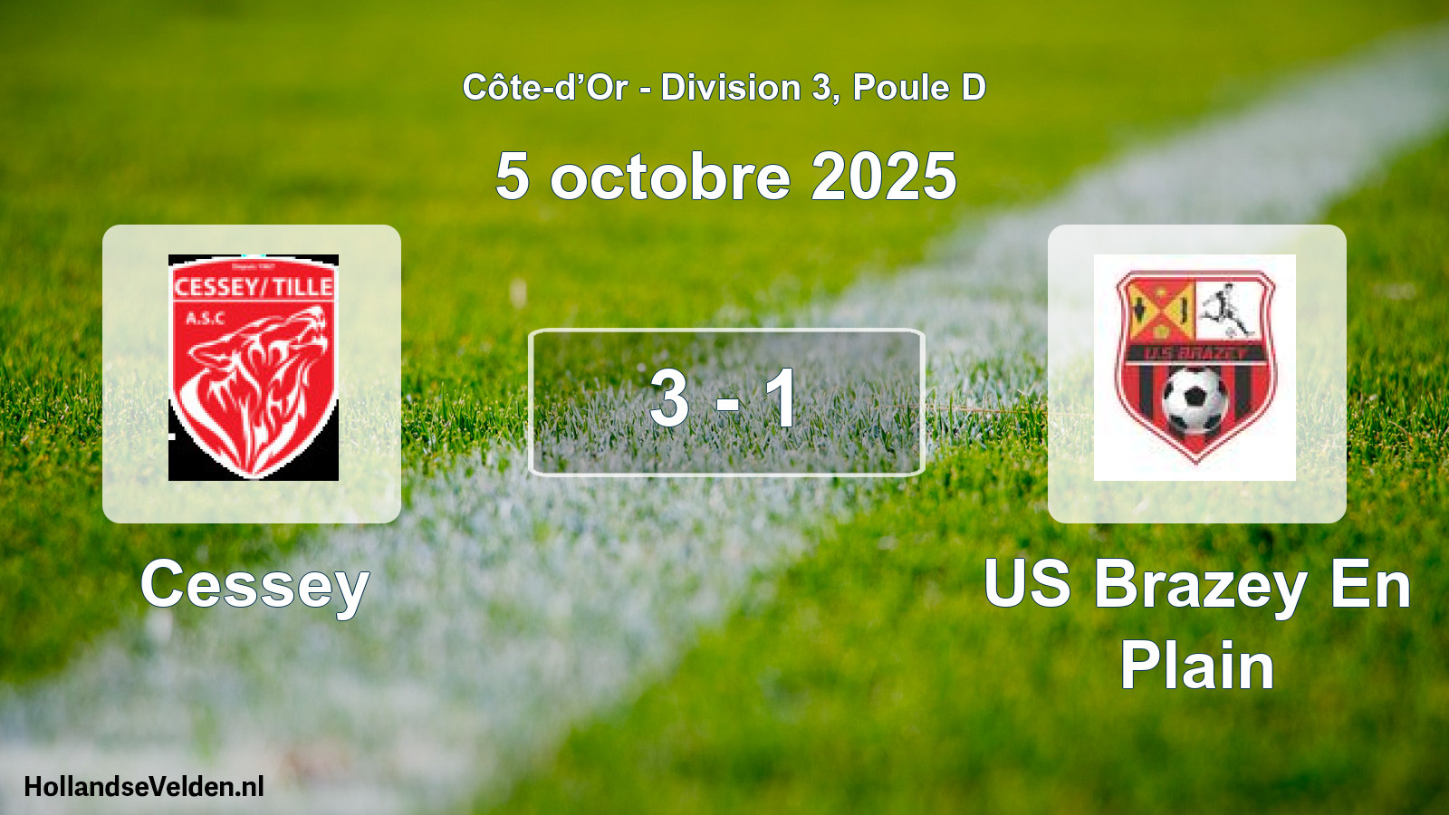 Match joué: Cessey - US Brazey En Plain 3 - 1 (5 octobre 2025)