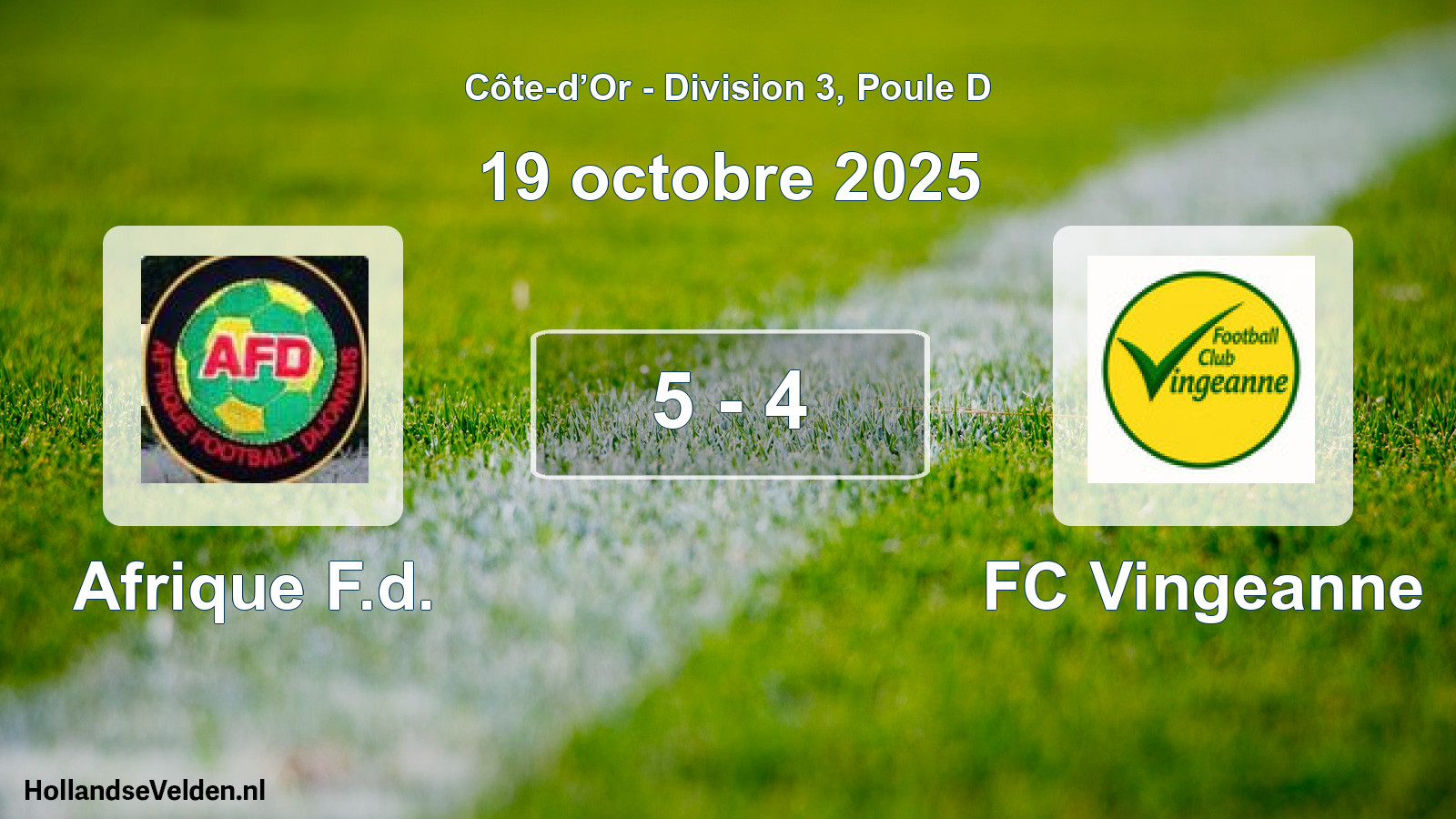 Gespeelde wedstrijd: Afrique F.d. - FC Vingeanne 5 - 4 (19 oktober 2025)