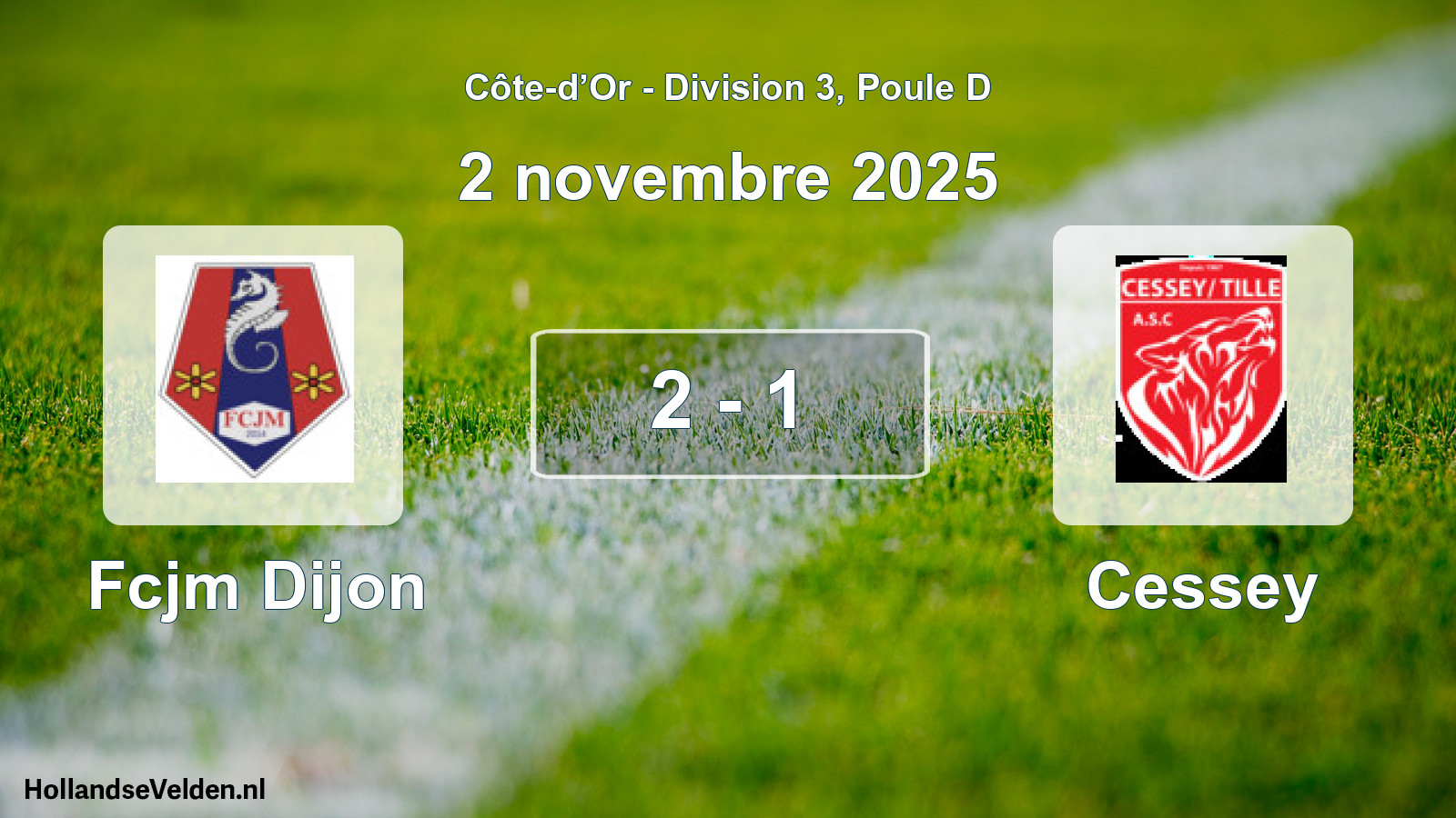 Match joué: Fcjm Dijon - Cessey 2 - 1 (2 novembre 2025)
