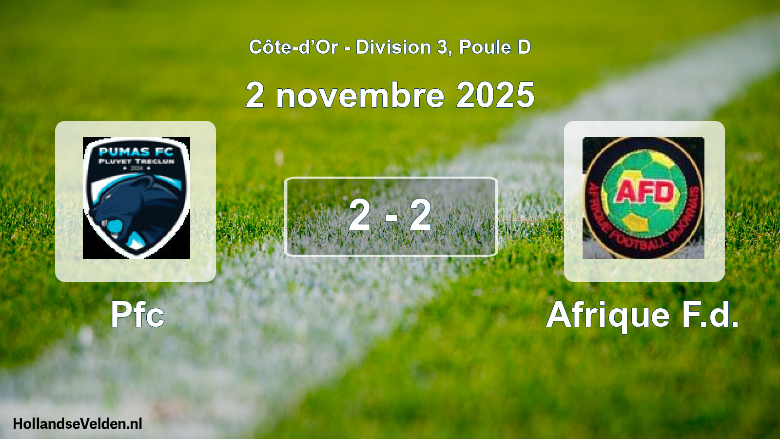 Match joué: Pfc - Afrique F.d. 2 - 2 (2 novembre 2025)