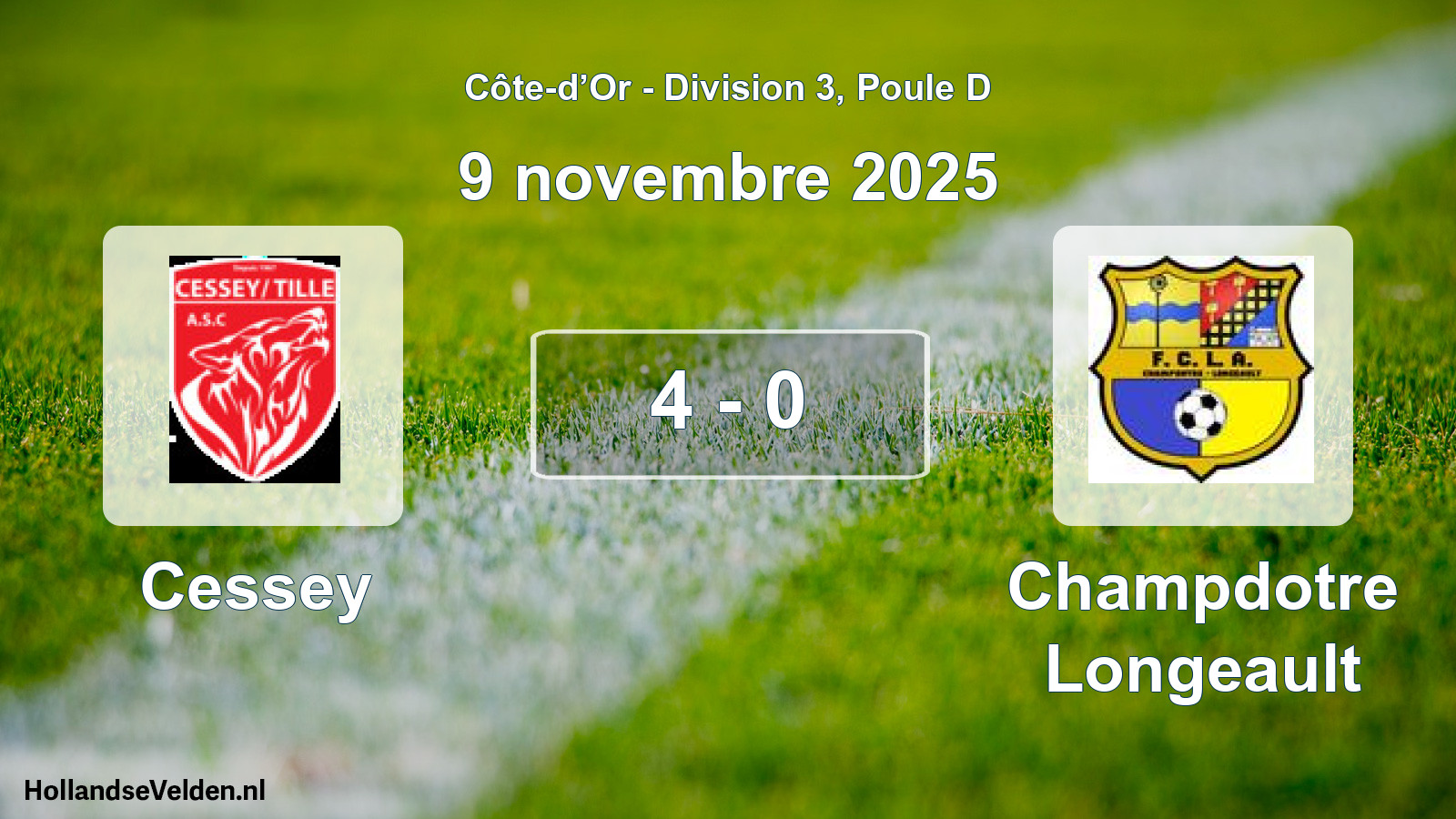 Match joué: Cessey - Champdotre Longeault 4 - 0 (9 novembre 2025)