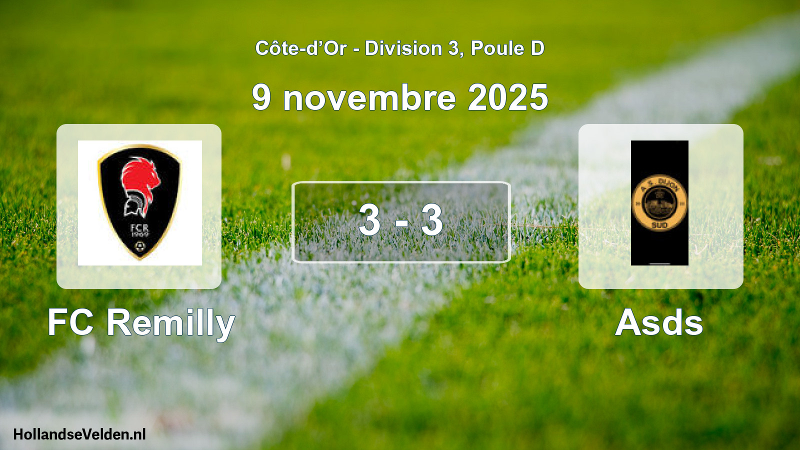 Match joué: FC Remilly - Asds 3 - 3 (9 novembre 2025)