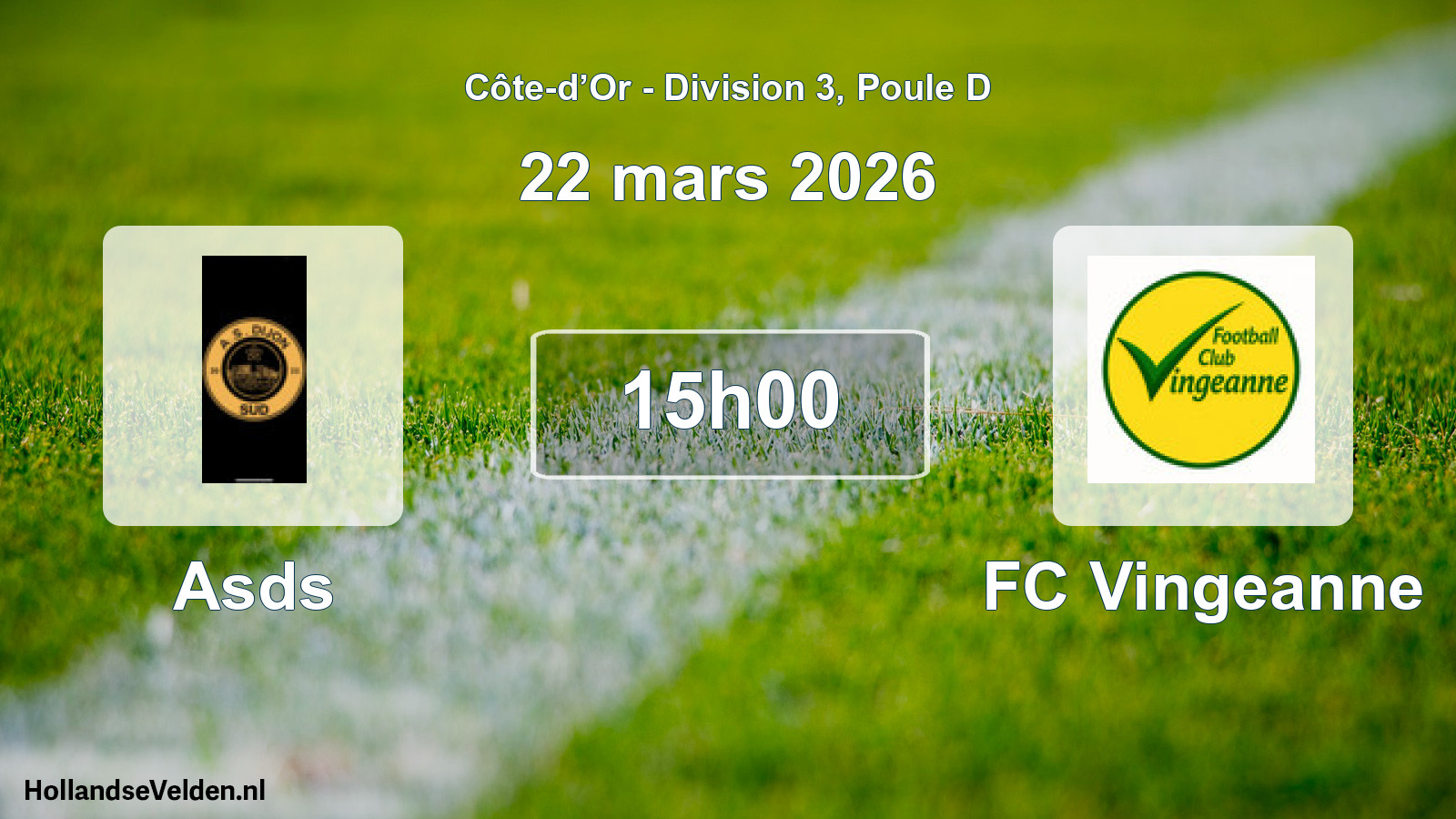 Match programmé: Asds - FC Vingeanne (16 novembre 2025)