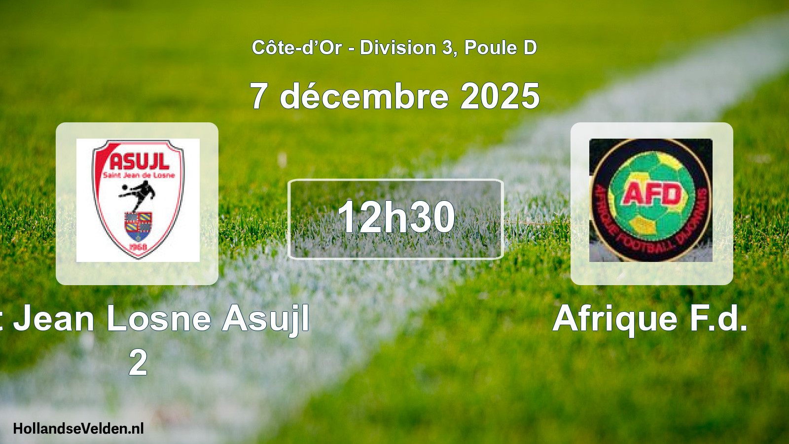 Scheduled Match: St Jean Losne Asujl 2 - Afrique F.d. (7 December 2025)