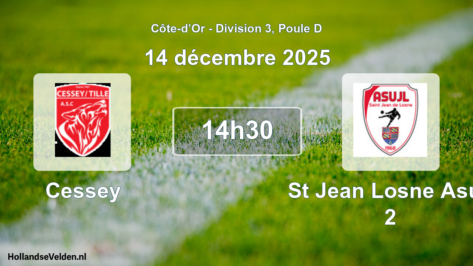 Geplande wedstrijd: Cessey - St Jean Losne Asujl 2 (14 december 2025)