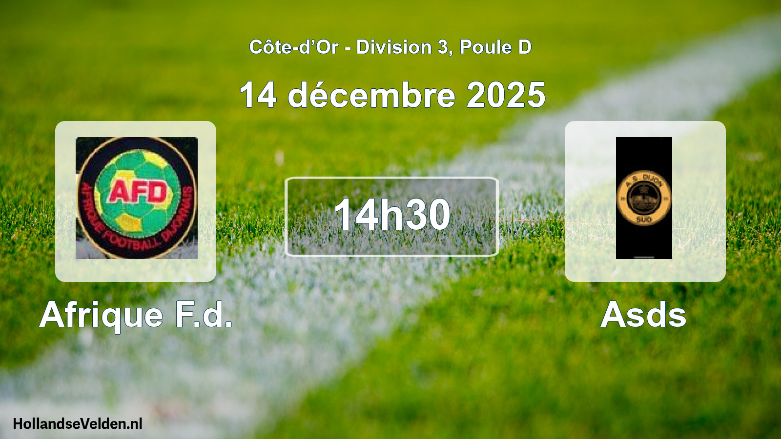 Geplande wedstrijd: Afrique F.d. - Asds (14 december 2025)