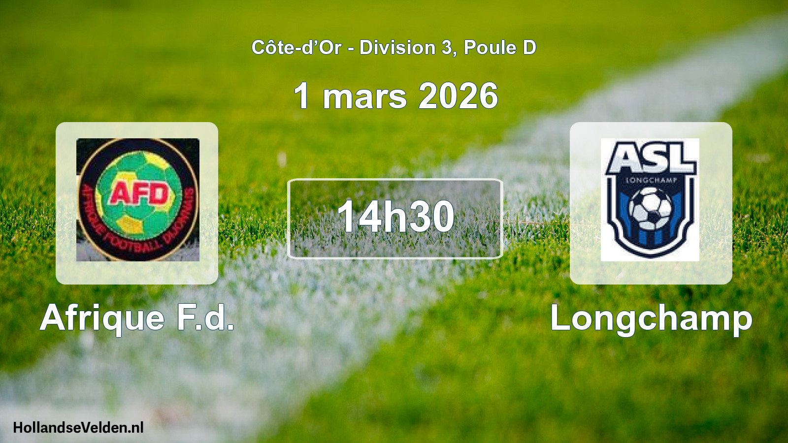 Match programmé: Afrique F.d. - Longchamp (1 mars 2026)