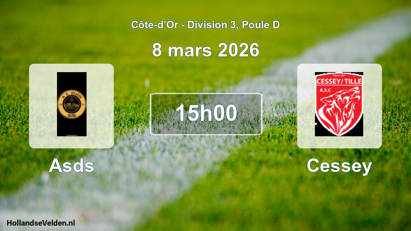 Match programmé: Asds - Cessey (8 mars 2026)