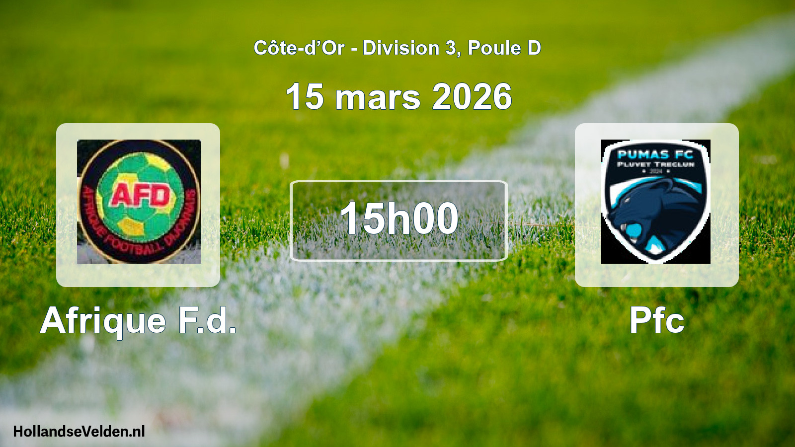 Geplande wedstrijd: Afrique F.d. - Pfc (15 maart 2026)
