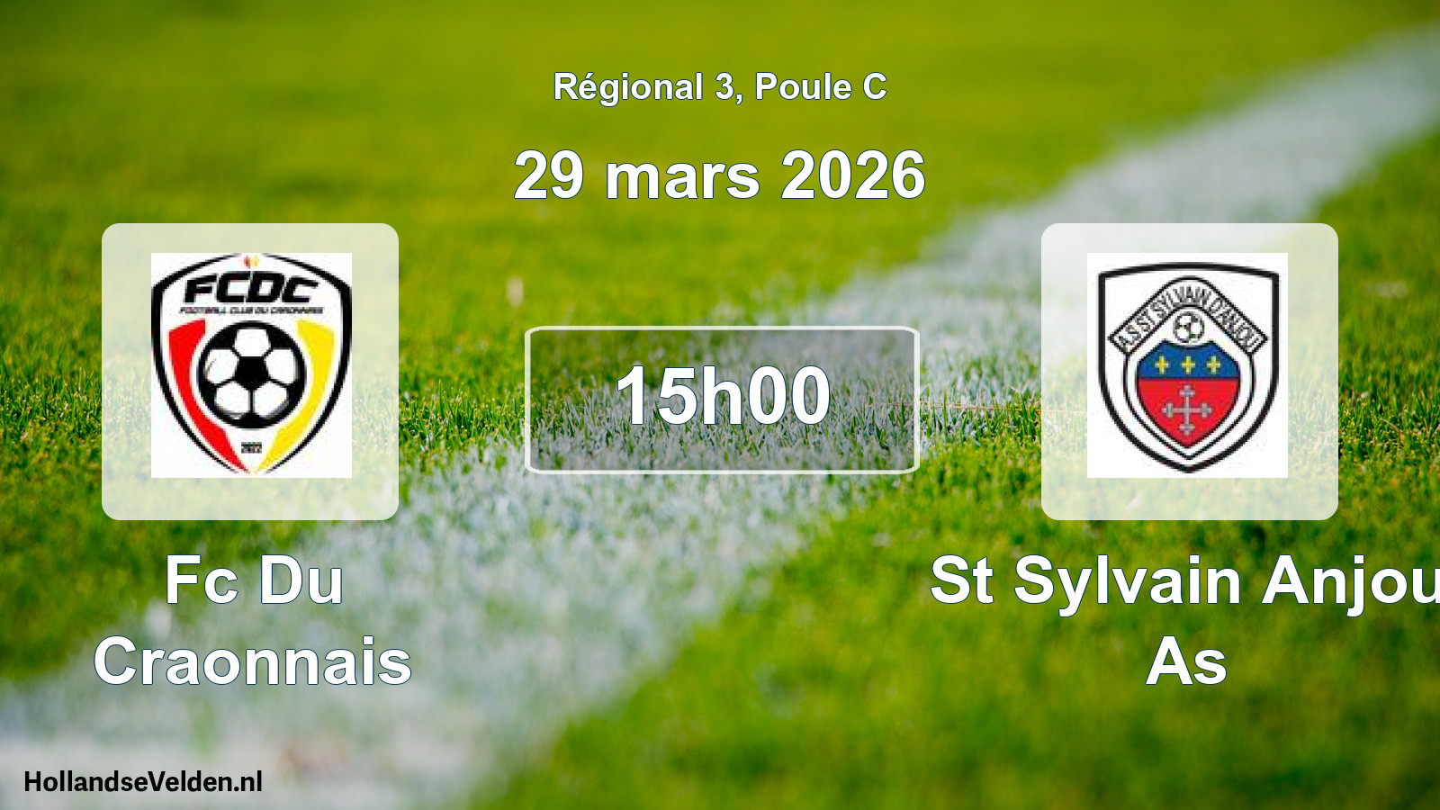 Geplande wedstrijd: Fc Du Craonnais - St Sylvain Anjou As (29 maart 2026)
